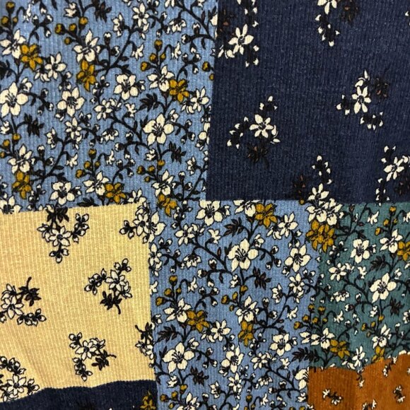 5-1121 *boutique* PLUS Patchwork Ruffle Sleeve Wide Leg Jumpsuit - Picture 3 of 13